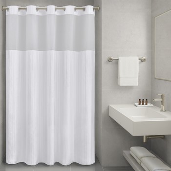 Jacquard Premium Shower Curtain - Jacquard Stripe