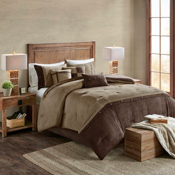 Boone 7 Piece Faux Suede Comforter Set