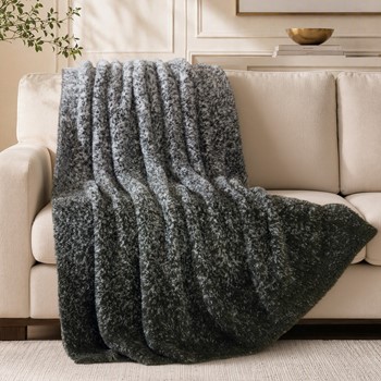 Wholesale Madison Park Ombre Knit Fur Throw