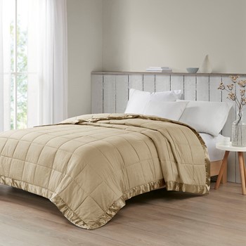 Wholesale Madison Park Cambria Oversized Down Alternative Blanket with Satin Trim