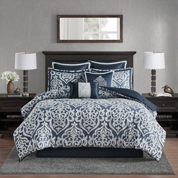 Odette 8 Piece Jacquard Comforter Set
