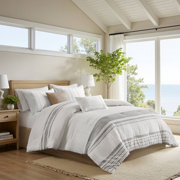 Wholesale Harbor House Blue Morgan 6 Piece Cotton Jacquard Oversized Comforter Set