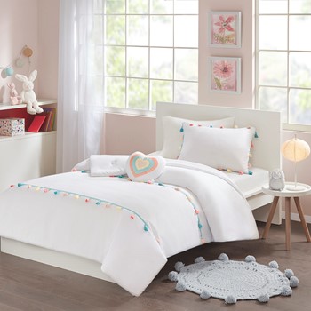 Wholesale Mi Zone Kids Tessa Tassel Comforter Set with Heart Shaped Throw Pillow
