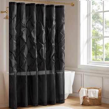 Laurel Tufted Semi-Sheer Shower Curtain
