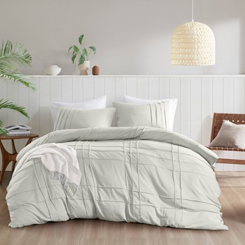 Wholesale Comfort Spaces Walker Soft Washed Pleated Duvet Cover Set