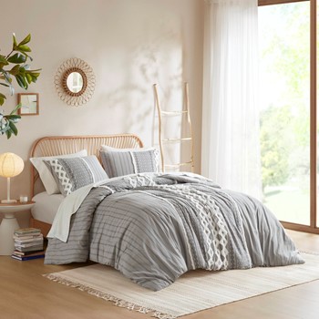 Imani Cotton Printed Comforter Set with Chenille