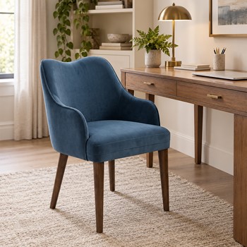 Wholesale Nicole Miller Larkspur Wave Back Velvet Dining Arm Chair