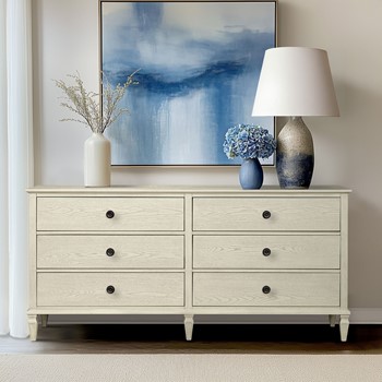 Victoria 6-drawer wood dresser (70")