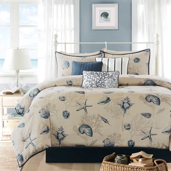 Bayside 7 Piece Cotton Sateen Comforter Set