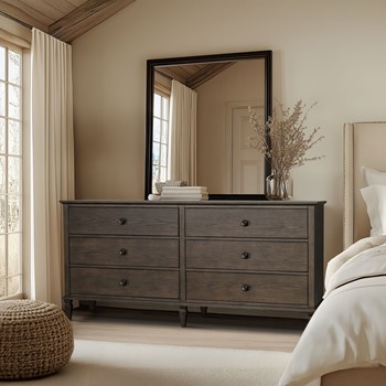 Victoria 6-drawer wood dresser (70")