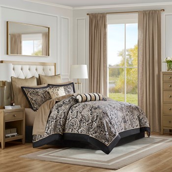 Aubrey 12 Piece Comforter Set with Cotton Bed Sheets