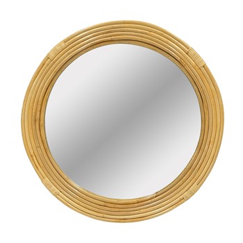 Luna Natural Rattan Round Wall Mirror