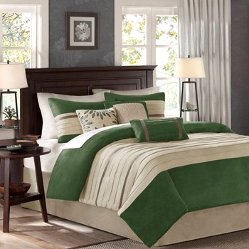 Wholesale Madison Park Palmer 7 Piece Pieced Faux Suede Comforter Set