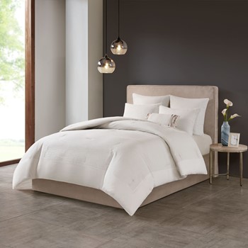 Hanae Cotton Blend Yarn Dyed 3 Piece Comforter Set