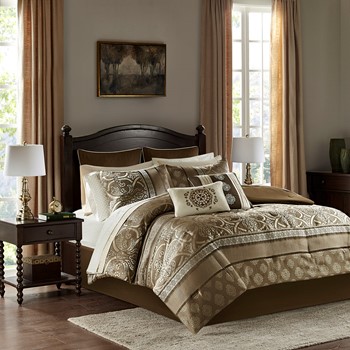 Zara 16 Piece Jacquard Comforter Set with 2 Bed Sheet Sets
