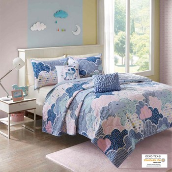 Shop Callie Twin Cotton Jacquard Pom Pom Comforter Set Lavender, Comforters  & Blankets