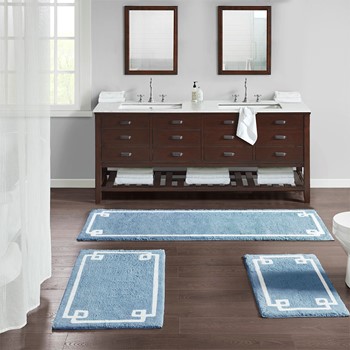 Madison Park - Bayside Embroidered Cotton Jacquard 6 Piece Towel Set - Blue