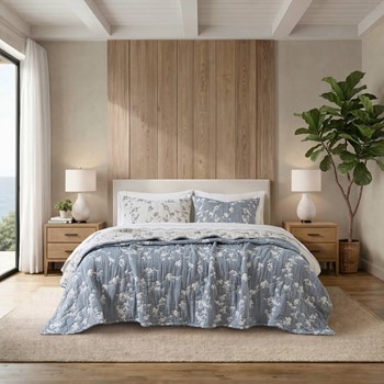 Wholesale Harbor House Catalina Botanical 3 Piece Jacquard Cotton Gauze Quilt Set