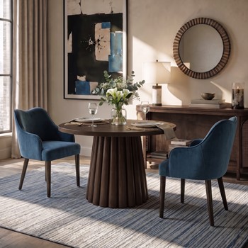 Wholesale Nicole Miller Larkspur Wave Back Velvet Dining Arm Chair