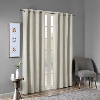 Maya Printed Heathered Blackout Grommet Top Curtain Panel