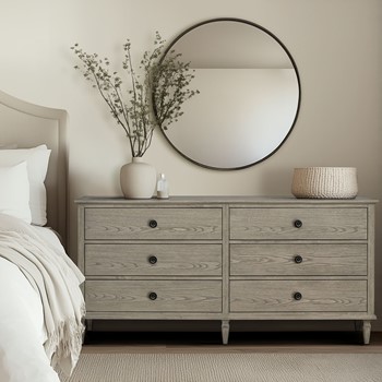 Victoria 6-drawer wood dresser (70")