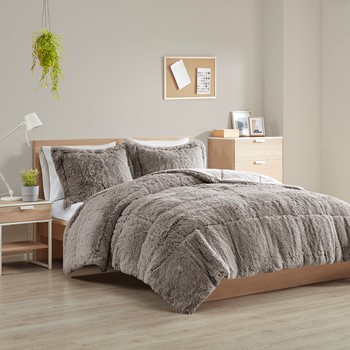 Malea Shaggy Faux Fur Comforter Mini Set