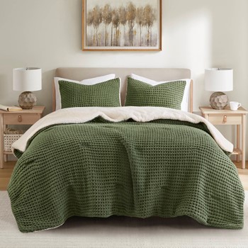 Riordan Waffle Knit Chenille Comforter Set