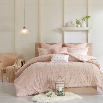 Wholesale Urban Habitat Brooklyn Cotton Jacquard Comforter Set with Euro Shams and Throw Pillows