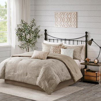 Wholesale Madison Park Walter 7 Piece Printed Seersucker Comforter Set