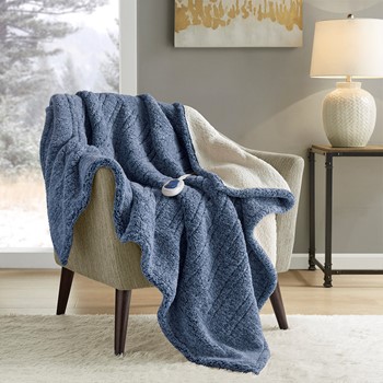 Wholesale True North by Sleep Philosophy Marbled Sherpa Heated Throw