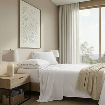 Wholesale Harbor House Brielle Scalloped Edge 4 Piece Cotton Sheet Set